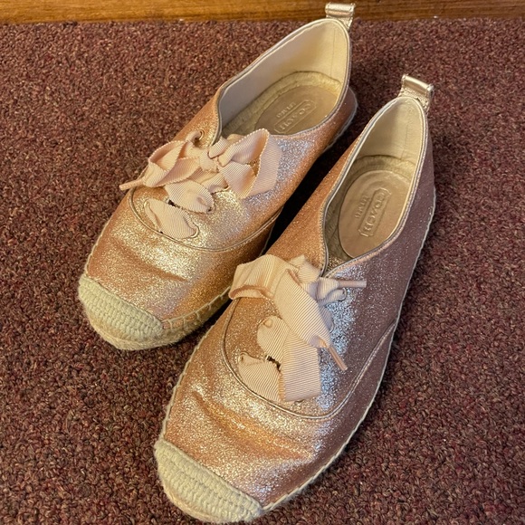 Gold and blue coach sneakers sz 6 - Picture 1 of 13